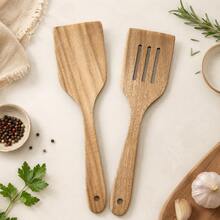 2PCS/1PC Acacia Wood Spatula Set Wooden Cooking Utensil Set - Brown - View 4