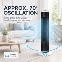 1台 45W 塔式落地扇，3段風速調節，70° 擺頭，2小時定時，適用於臥室、客廳、辦公室 - 查看 8