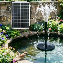Solar Powered Fountain Pump Set, 6W And 12W Solar Powered Outdoor Fountain Pump, Multiple Spray Modes Suitable For Bird Bath, Pond, Garden, Fish Tank, Solar Powered Bird Bath Fountain Pump - Black - View 1