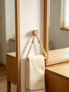 1/2pcs No-Drill Wall-Mounted Rope Toilet Paper Holder, Kitchen Wall-Mounted Paper Towel Rack With Hook, Modern Home Fashion Bathroom Accessory, Woven Rope Toilet Paper Holder, Bohemian Style Rope, Hanging Paper Towel Roll - Brown - View 4
