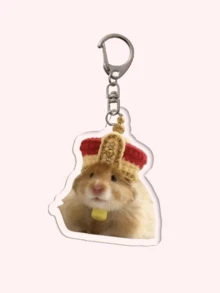 1pc Cute Hamster Acrylic Keychain, Heart, Toy Car, Fitness Dumbbell Pendant, Suitable For Bags, Lanyards And Keys, Exquisite Gift Choice For Lovers, Family And Party - Multicolor - View 10
