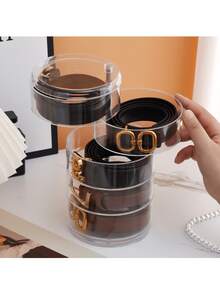 3/4/5 Layer Elegant Rotating Transparent Jewelry Storage Box - Dustproof, Waterproof, With Adjustable Compartments - Suitable For Storing Belts, Necklaces, Bracelets, Hair Clips And Earrings - Multicolor - View 1