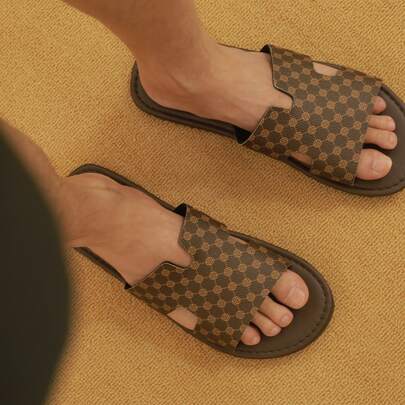 New Men's Slide Sandals, Soft Bottom Anti-Slip Casual Slippers, Versatile Beach Shoes For Home And Outdoor