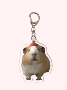 1pc Cute Hamster Acrylic Keychain, Heart, Toy Car, Fitness Dumbbell Pendant, Suitable For Bags, Lanyards And Keys, Exquisite Gift Choice For Lovers, Family And Party - Multicolor - View 8