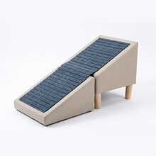 IKCAIYU  2-In-1 Foldable Pet Stairs, Suitable For Beds And Sofas, 18.8-Inch High Non-Slip Dog Stairs With Safety Railing, Designed For Small Dogs And Cats - Grey - View 9