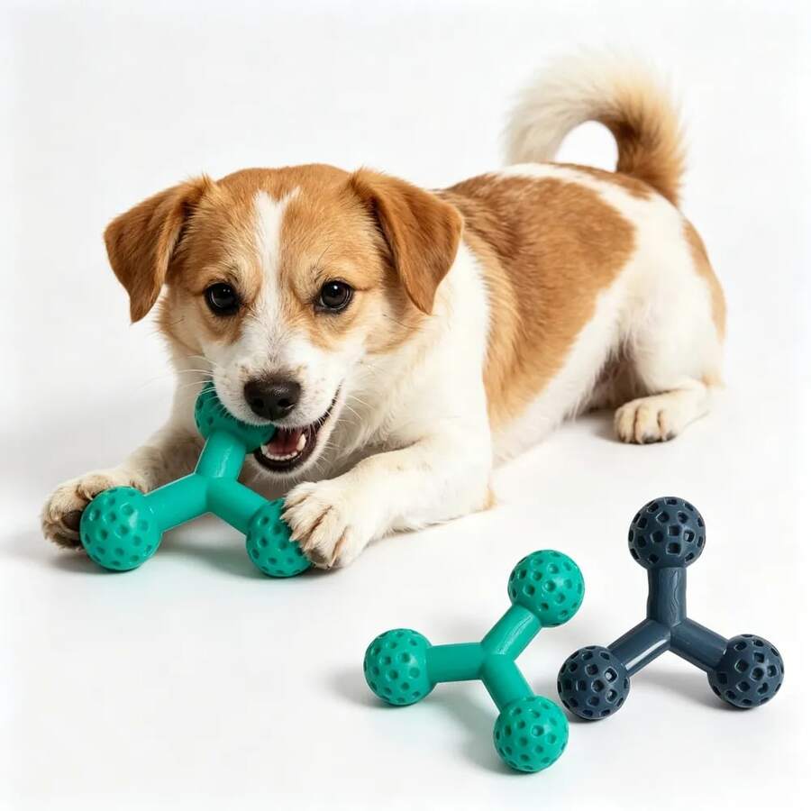 寵物小型犬咀嚼玩具,耐用設計適用於幼犬及強咬力犬隻,易於抓握,適合室內外互動娛樂 - 彩色 - 查看 1