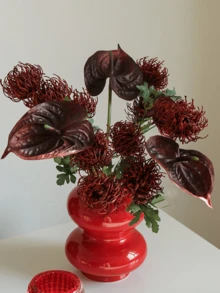 6件/1套人造花，人造花燭花，人造針墊花，人造植物，適用於家居/婚禮裝飾、春季裝飾、房間裝飾、牆面裝飾、臥室裝飾、花瓶插花、廚房裝飾、客廳裝飾和婚禮花藝布置 - 彩色 - 查看 2