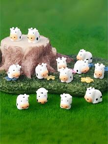 100/50/20/10/1pc Mini Cow Figurines, Suitable For Landscape House DIY Crafts, Fairy Garden Miniature Moss Landscape, Glass Containers, Potted Plants, Miniature Landscape Crafts, Garden, Car Interior, Party And Birthday Decorations - Multicolor - View 6