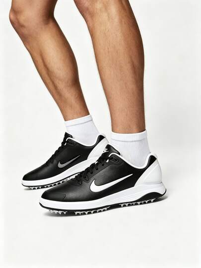 Nike 避震防滑耐磨 低筒 高爾夫球鞋 男女同款 黑白色