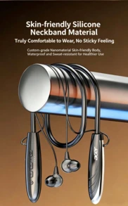 Acer Earphone Bluetooth OHR526 model neckband ini memiliki kualitas suara in-ear, desain nirkabel untuk olahraga, dan kompatibilitas dengan perangkat Apple dan Android, memberikan pengalaman musik yang mendalam sepanjang hari. - View 10