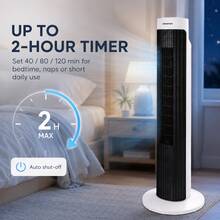 1台 45W 塔式落地扇，3段風速調節，70° 擺頭，2小時定時，適用於臥室、客廳、辦公室 - 查看 5