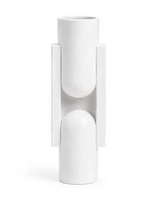 Minimalist Luxury Wabi-Sabi Style Matte White Resin Diffuser Vase, 3D Patchwork Arch Geometric Design, Home Fragrance Empty Reed Diffuser Container, High-End Living Room Bedroom Decor And New Home Luxury Gift - Geometric Fragrance Bottle - View 12