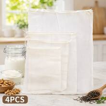 6/4/1pc Reusable Nut Milk Filter Bag, Fine Mesh Food Strainer, Multiple Sizes - Multicolor - View 16