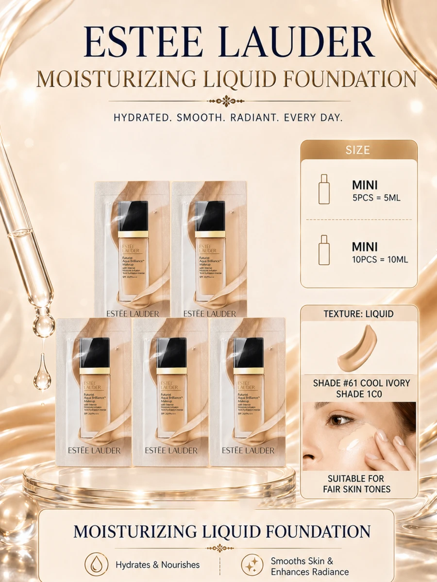 Estée Lauder 雅詩蘭黛 Double Wear 持久底妝 #61 1CO，1ml 試用裝，5/10件，滋養肌膚，質地平滑，不卡粉，提亮膚色，適合乾性肌膚