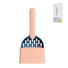 1pc Pet Cat Litter Scoop Set With Dedicated Litter Filtering Tool And Matching Base, Fine Hole Cat Scoop Cleaning Pet Supplies, Color Block Cat Litter Scoop Set, Cat Poop Scoop, 5 Colors Available - View 17