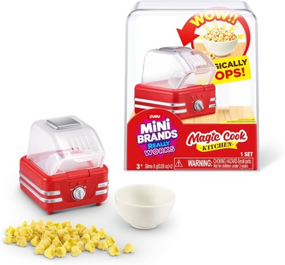 ZURU Mini Brands Magic Cook 廚房套組 – 真能運作！使用史萊姆材料神奇攪拌/烘焙/上菜/烹飪/混合，互動玩具套組，適合 3 歲以上