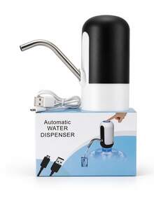 1 Piece Automatic Water Dispenser With LED Light, Rechargeable Automatic Water Dispenser Wireless Electric Drinking Water Pump - Black and White - View 8