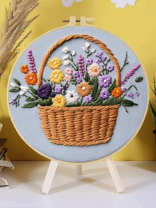 Embroidery Kit, 15x15cm/5.9x5.9 Inch, 20x20cm/7.9x7.9 Inch, Handmade DIY Embroidery Kit, Lemon, Daisy, Strawberry Embroidery Patterns, Simple Patterns, Classic Patterns, Suitable For Adult Beginners, Includes Embroidery Fabric, Instructions, Embroidery Hoop And Needle & Thread, Gifts For Friends And Family, Furniture, Office Handmade Art - A - View 14
