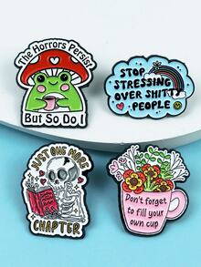 Emotional Healing Quote Enamel Pin Series - Self Care & Mental Wellness Cute Brooch Set - Multicolor - View 4