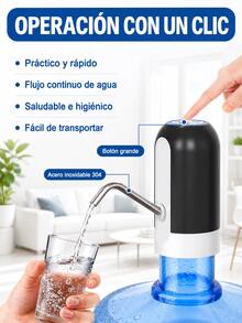 1 Piece Automatic Water Dispenser With LED Light, Rechargeable Automatic Water Dispenser Wireless Electric Drinking Water Pump - 2 件 - 查看 7
