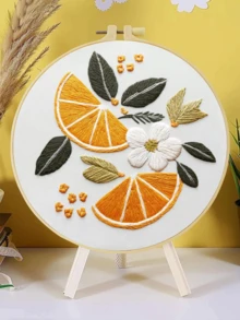 Embroidery Kit, 15x15cm/5.9x5.9 Inch, 20x20cm/7.9x7.9 Inch, Handmade DIY Embroidery Kit, Lemon, Daisy, Strawberry Embroidery Patterns, Simple Patterns, Classic Patterns, Suitable For Adult Beginners, Includes Embroidery Fabric, Instructions, Embroidery Hoop And Needle & Thread, Gifts For Friends And Family, Furniture, Office Handmade Art - A - View 16