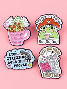 Emotional Healing Quote Enamel Pin Series - Self Care & Mental Wellness Cute Brooch Set - Multicolor - View 8