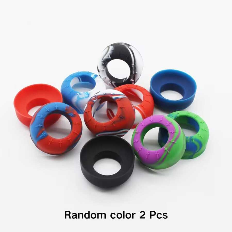 2pcs Round Baseball Bat Silicone Grip Covers, Random Mixed Colors, Anti-Slip Shock-Absorbing Bat Grip, Comfortable Replacement Handle Sleeve, Universal Accessory For Baseball/Softball Bats - Circular Ring - View 1
