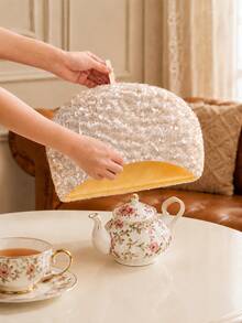 1pc Shiny Sequin Teapot Insulated Cover, Dessert Tray Cover, Fabric Cover - Multicolor - View 3