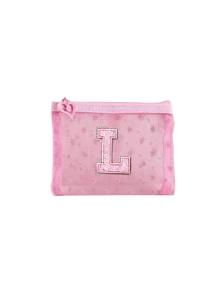 Pink Heart Mesh Letter Embroidery Storage Pouch, Printed Zipper Small Clutch, Lightweight Breathable Portable Makeup Bag, Can Store Pills, Cold Medicine, Common Medicines, Also Store Earrings, Coins, Beauty Tools, Suitable For Daily Commute, Short Trips, Outdoor Outings, Home Storage, Suitable For Girls, Moms, Students, Business Travelers, Birthday, Back To School, Vacation Gifts, Mini Sundries Storage Bag, Portable Makeup Pouch - Multicolor - View 19