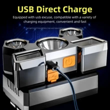 1個ABS材質手電筒，極簡便攜式USB頭燈，適用於戶外LED頭燈，USB充電式頭燈，露營徒步禮物，男士頭燈手電筒，LED頭燈，跑步露營，聖誕節、情人節、感恩節、新年、春節禮物 - 彩色 - 查看 5
