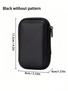 Black Leopard Print EVA Hard Shell 4.3 Inch Compact Storage Box - Travel Protective Storage Bag, Suitable For Electronic Accessories, Earphones, Hard Drives And Data Cables; Shockproof Zipper Pouch (Storage Box Only) - Multicolor - View 7