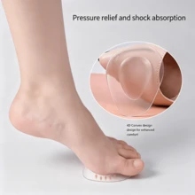 GEL Half-Size Front Foot Pads For Women, Thickened Anti-Slip Transparent High Heel Insoles, Soft Front Foot Cushions - Transparent 3 Pairs - View 3
