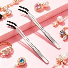10-Inch Non-Slip Extended Tweezers, Stainless Steel + Plastic Coated Tips, Straight Or Curved, 4-In-1: For Aquarium Plants, Jewelry, Potted Plants, Feeding Lizards And Geckos, 1/2/4pcs - C-Silver - View 13