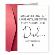 1pc "No Matter How Old A Girl Is, She Will Always Need Her Father" Father's Day Card Filled With Love. Express Love And Gratitude To Father, Perfect For Father's Day, Birthday And Thanksgiving Gifts. - Multicolor - View 7