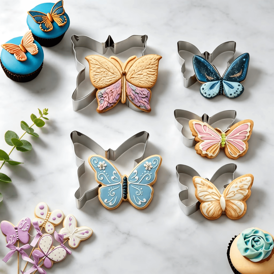 5pcs Stainless Steel Easter Butterfly Cookie Cutter Set DIY Baking Cake Mold