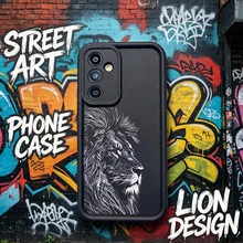 Fundas para celular de moda 20261 pieza Perfil de León Animal Feroz Personalizado Minimalista Moda Arte de Línea Negro & Blanco Estilo Minimalista Europeo & Americano Hombres, Marco de Lente Negro Mate Diseño Escalonado Cobertura Completa a Prueba de Golpes Carcasa Suave, Compatible Con Samsung/Galaxy/Honor/Funda de Teléfono Cubierta Protectora - Blanco y Negro - Ver 11