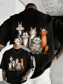 Men T-Shirts - 黑色 - 查看 6