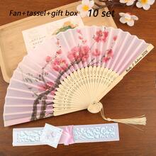 20/40把個性化雕花白色摺疊優雅布扇，派對與婚禮用品，10/20/40把客製化復古雕花摺疊優雅布扇 + 禮盒組，絲綢與竹製手扇，適用於派對、婚禮、海灘婚禮伴手禮、紀念禮物 - 中國風禮盒扇 - 查看 36