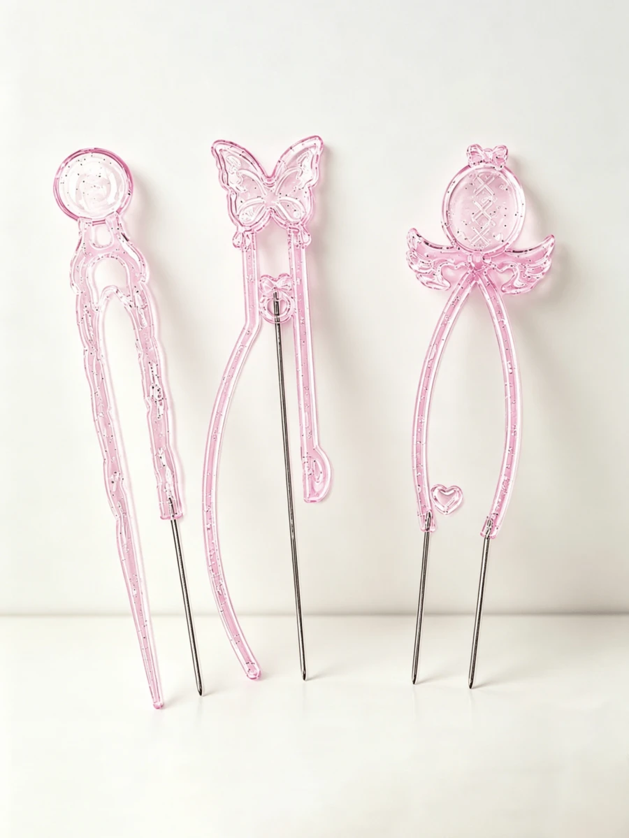 Cute Shiny Cat Paw Fuse Bead Tool Set, Cute Butterfly And Wing Design Beading Piercing Needle: Includes Sorting Tray, Storage Box And Tweezers, Girls DIY Handmade Craft Supplies - Multicolor - View 1