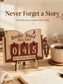 1pc Wooden Reading Counter Pendant, Fun Bookshelf Decor, Personalized Book Reading Tracker, Annual Reading Volume Counter, Library Decor, Bookshelf Decor Book Tracker Sign, Reader Gift, Bookworm Enthusiast Gift, Book Lover Christmas Gift - Counter - View 18