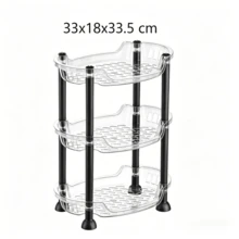 Three-Tier Hollow Storage Trolley Equipped With Universal Casters And Curved Easy-To-Push Handles; Available In Multiple Colors For Flexible Storage In Kitchens, Bathrooms And Living Rooms. - Multicolor - View 15