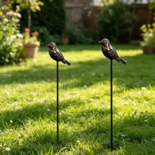 Garden Bird Stake Ground Insert Decoration - Rustic Style Outdoor Decor For Garden Lawn Flower Pot Floral Arrangement Atmosphere Enhancement, Suitable For Halloween, Thanksgiving, Christmas Gifts - 2 Birds - View 4