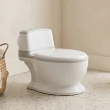 Potty Training Toilet Seat For Toddlers - Realistic Design With Splash Guard & Non-Slip Base - Removable Bowl For Easy Cleaning - White - View 1