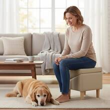 IKCAIYU  2-In-1 Foldable Pet Stairs, Suitable For Beds And Sofas, 18.8-Inch High Non-Slip Dog Stairs With Safety Railing, Designed For Small Dogs And Cats - Grey - View 3
