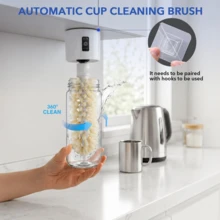 FollowBreak Electric Cup Cleaning Brush, Equipped With 2 Types Of Brush Heads, One-Touch Start, Rechargeable Design, Suitable For Various Sizes Of Glass Cups, Ceramic Cups, Metal Cups Kitchen Cleaning Tool - Handheld Scrubber - View 3