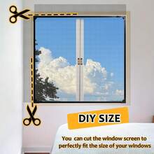 DIY Magnetic Window Screen Summer Fly And Mosquito Proof Invisible Mesh Screen - Black Net With Black Border - View 4