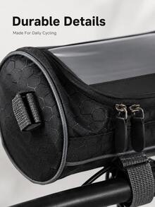 Waterproof Bicycle Handlebar Bag, Large Capacity Oxford Cloth Front Storage Pouch Suitable For Mountain Bike/Electric Bike/Scooter, Can Hold Phone, Sunglasses, Keys And Tools, Versatile For Commuting And Outdoor Riding - A - View 7