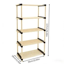 Space-Saving Floor-Standing Shoe Storage Rack, Wooden Shelf Suitable For Entryways, Bedrooms And Apartments For Storing Shoes And Various Daily Small Items - Multicolor - View 11