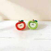 Cute Colorful Apple-Shaped Toilet Tank Button, Nail-Friendly Toilet Flush Switch, Universal Toilet Seat Lifter - Apple - View 5