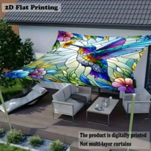 1pc Bright Hummingbird Pattern Outdoor Sun Shade, Suitable For Patio, Garden, Balcony Activity Space, Garage Roof, BBQ Area And Poolside, Lightweight And Portable, Easy To Install (Support Frame Not Included). - Multicolor - View 4